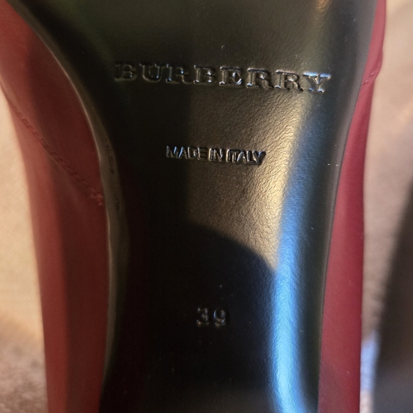 NWOT Burberry Brown/Maroon and Silver Heels - Picture 7 of 10